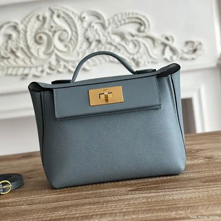 In Evercolor Hardware Leather Mini Swift 24 24 Sky Hermes Gold Bag Blue 0504